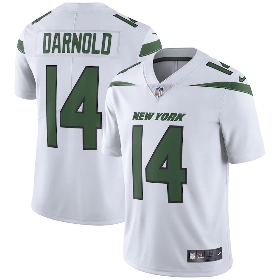 Men New York Jets 14 Sam Darnold Nike Spotlight White Vapor Limited NFL Jersey